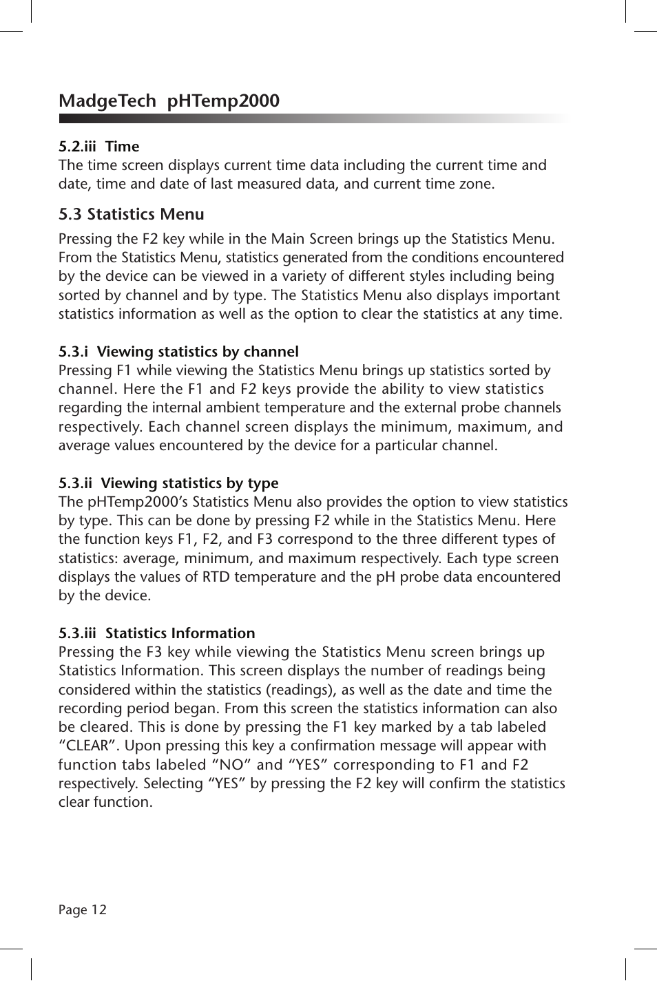 Madgetech phtemp2000 | MadgeTech pHTemp2000 Data Logger User Manual | Page 13 / 38