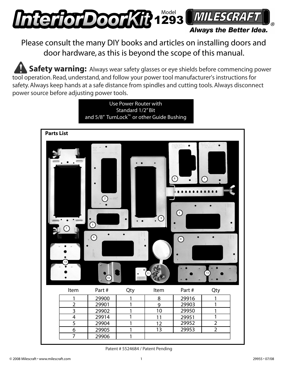 Milescraft 1293 - InteriorDoor Kit User Manual | 20 pages