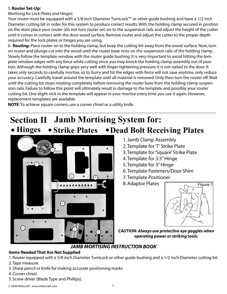 Hinges, Strike plates dead bolt receiving plates | Milescraft 1293 - InteriorDoor Kit User Manual | Page 4 / 20