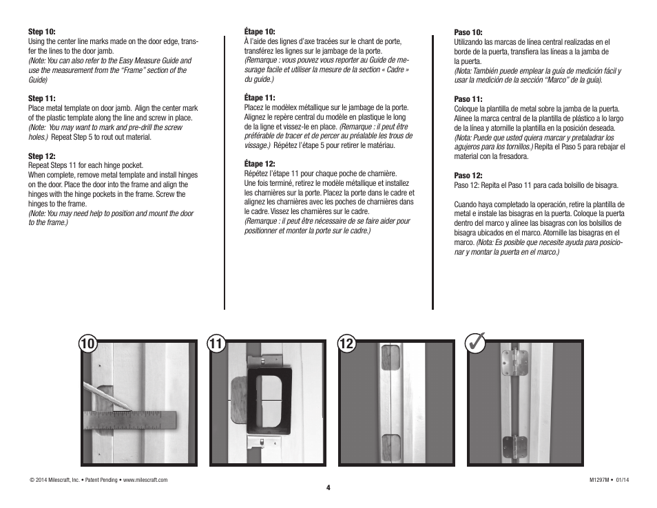 Milescraft 1297 - HingeMortise Guide Set User Manual | Page 4 / 4