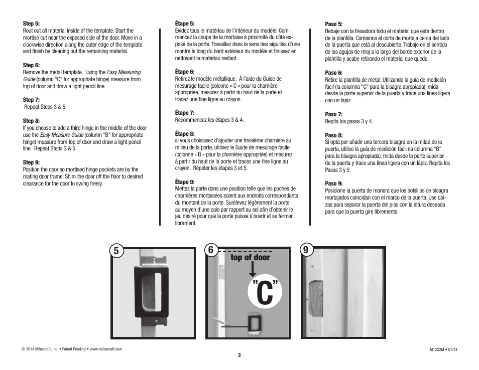 Milescraft 1222 - HingeMate150 User Manual | Page 3 / 4