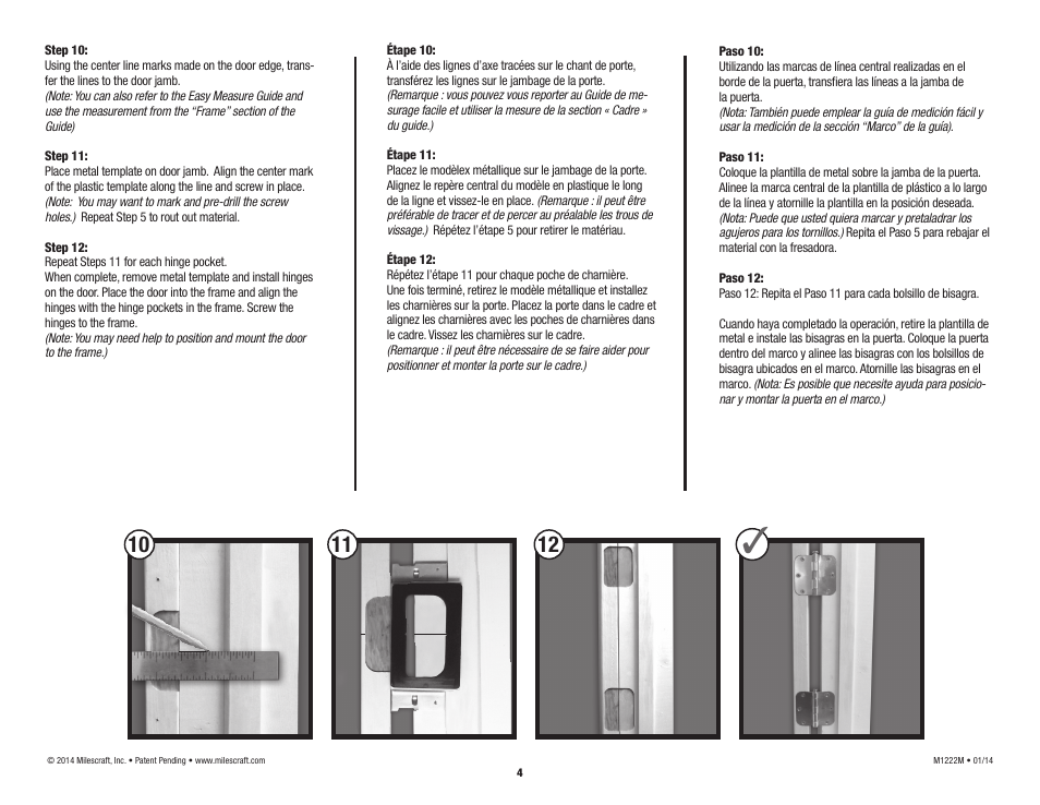 Milescraft 1222 - HingeMate150 User Manual | Page 4 / 4