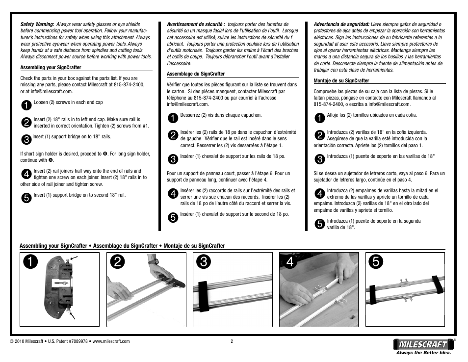 Milescraft 1206B - SignCrafter User Manual | Page 2 / 9