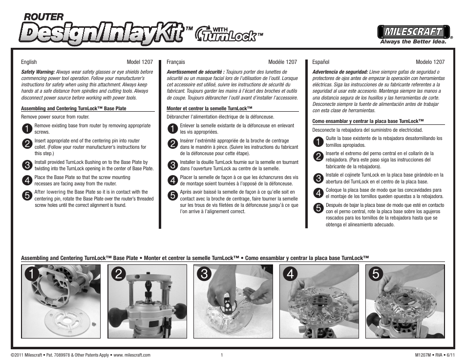Milescraft 1207 - Design/Inlay Kit User Manual | 11 pages