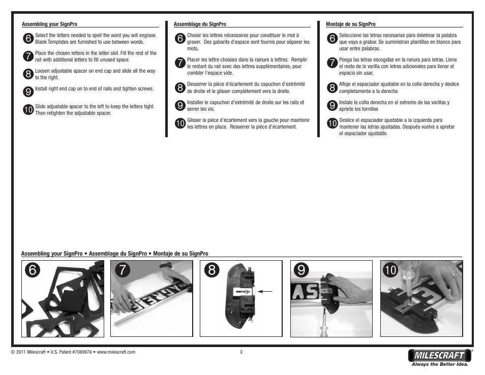 9bk 7 6 8 | Milescraft 1212 - SignPro User Manual | Page 3 / 8