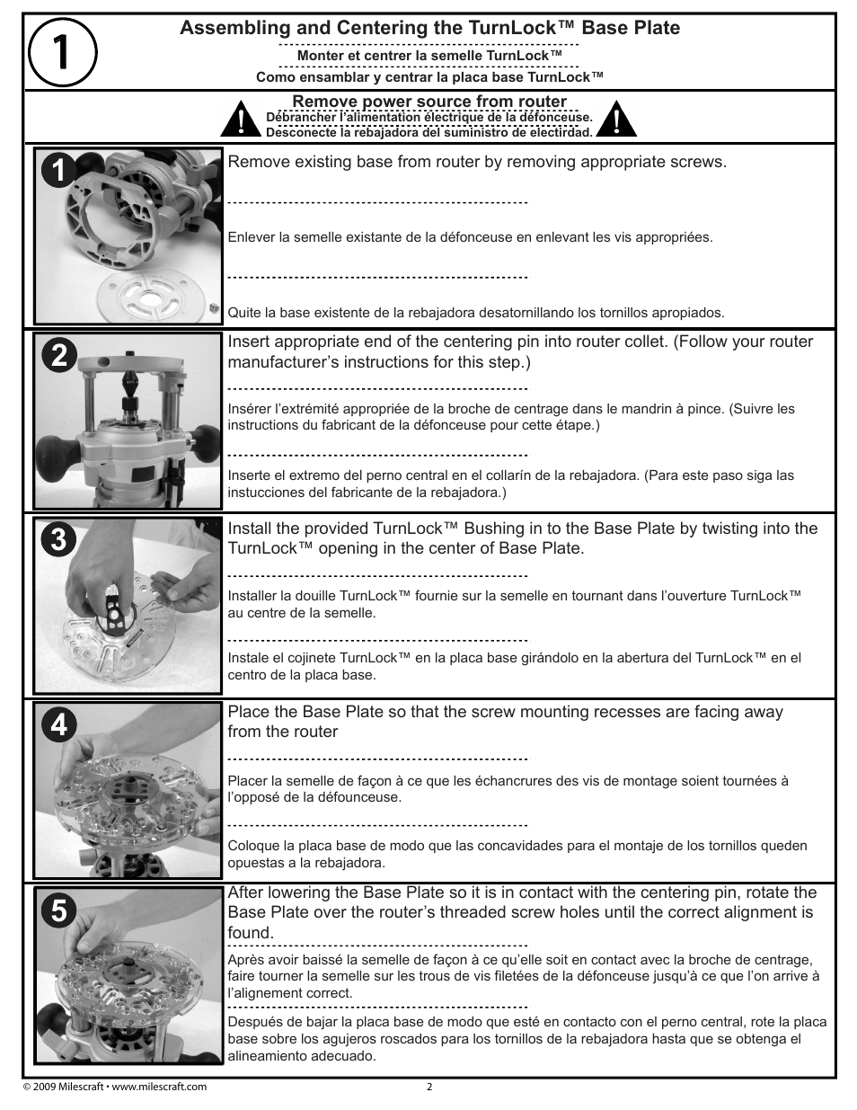 Milescraft 1223 - Router Guide Kit User Manual | Page 2 / 8