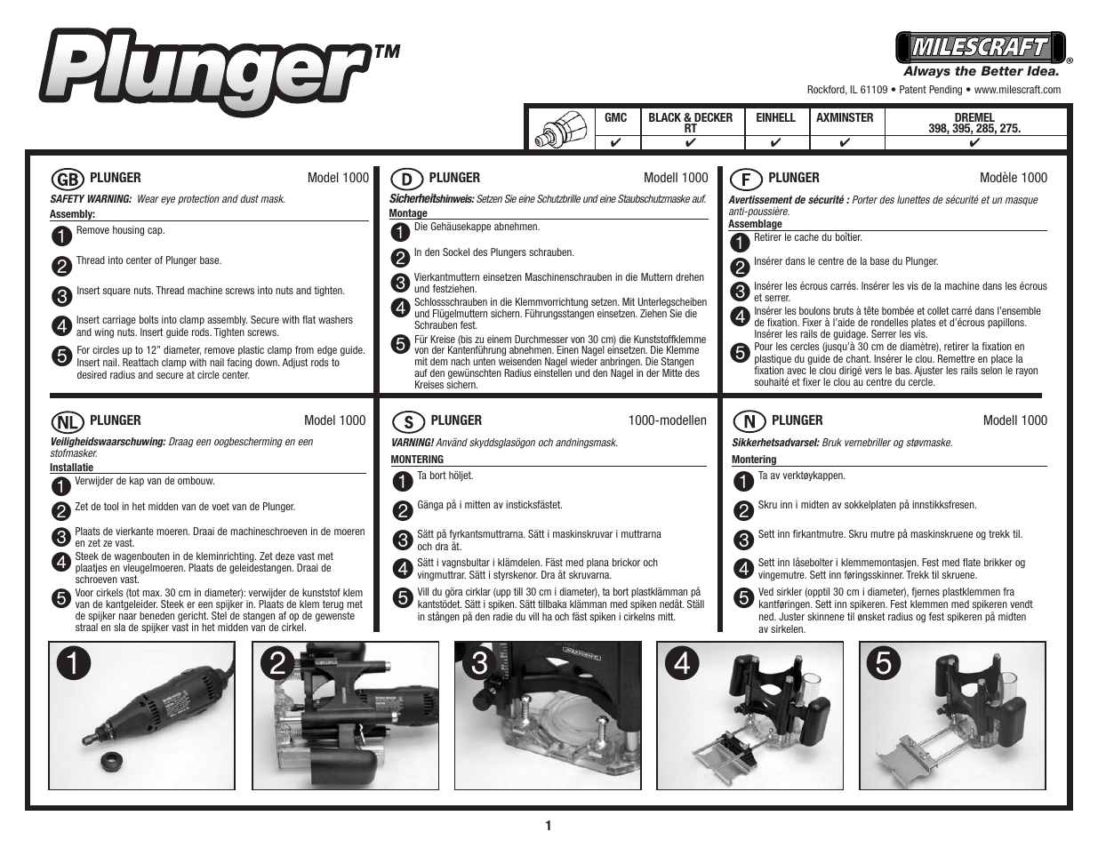 Milescraft 1000 - Plunger User Manual | 4 pages