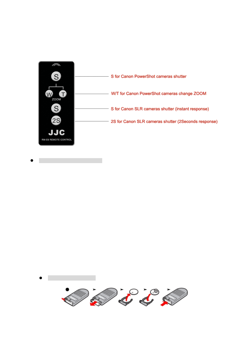 JJC RM-E6 User Manual | 2 pages