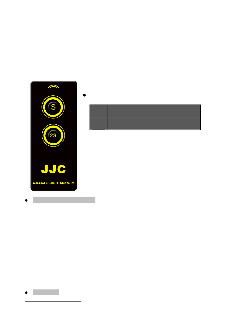 JJC RM-E6A User Manual | 2 pages