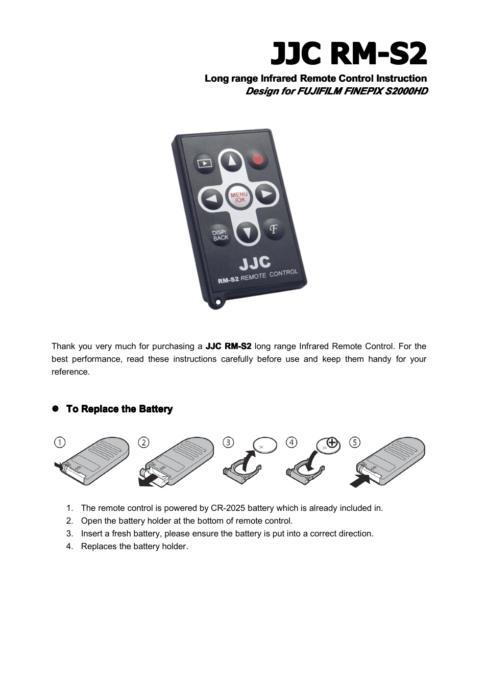 JJC RM-S2 User Manual | 2 pages