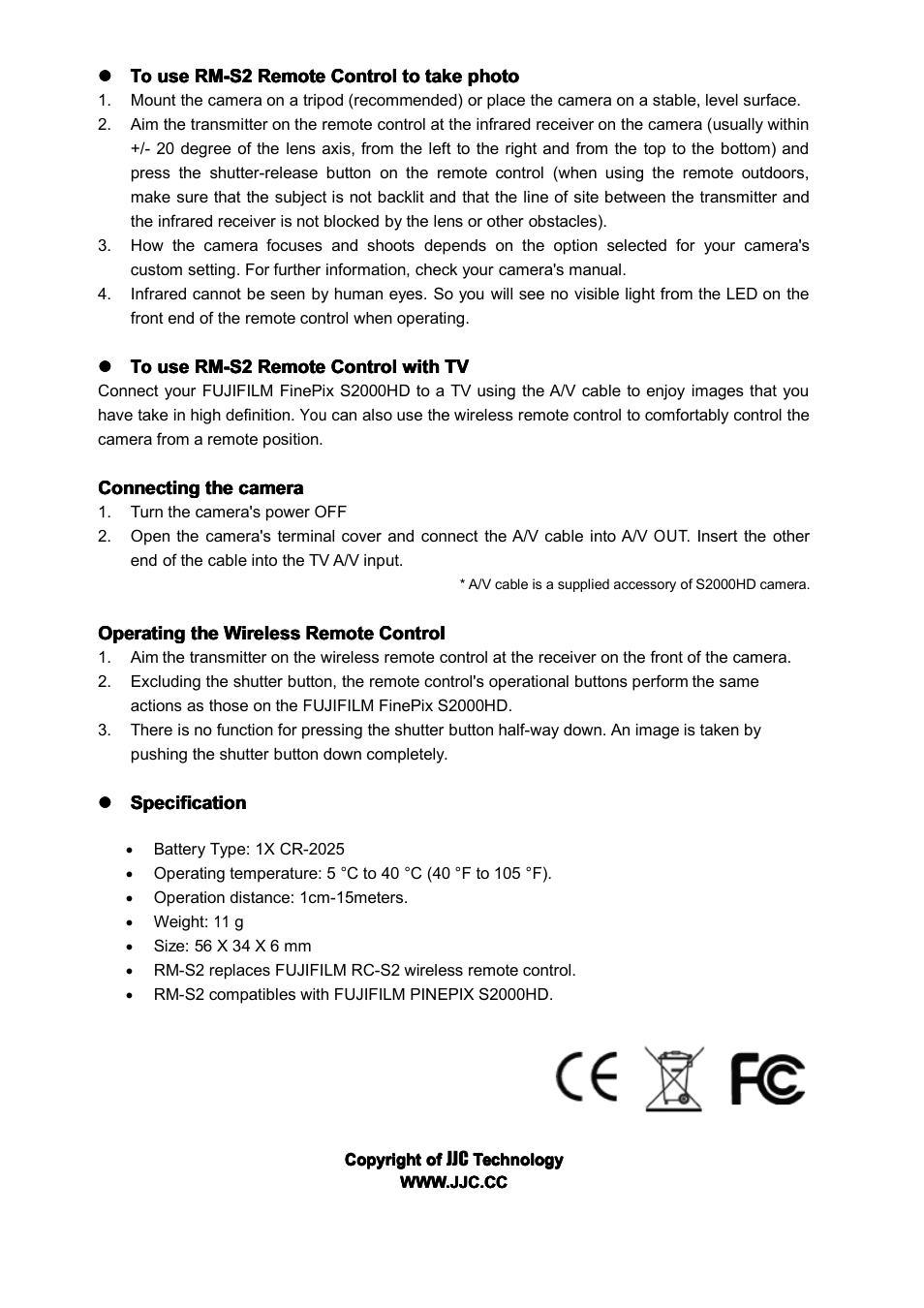 JJC RM-S2 User Manual | Page 2 / 2