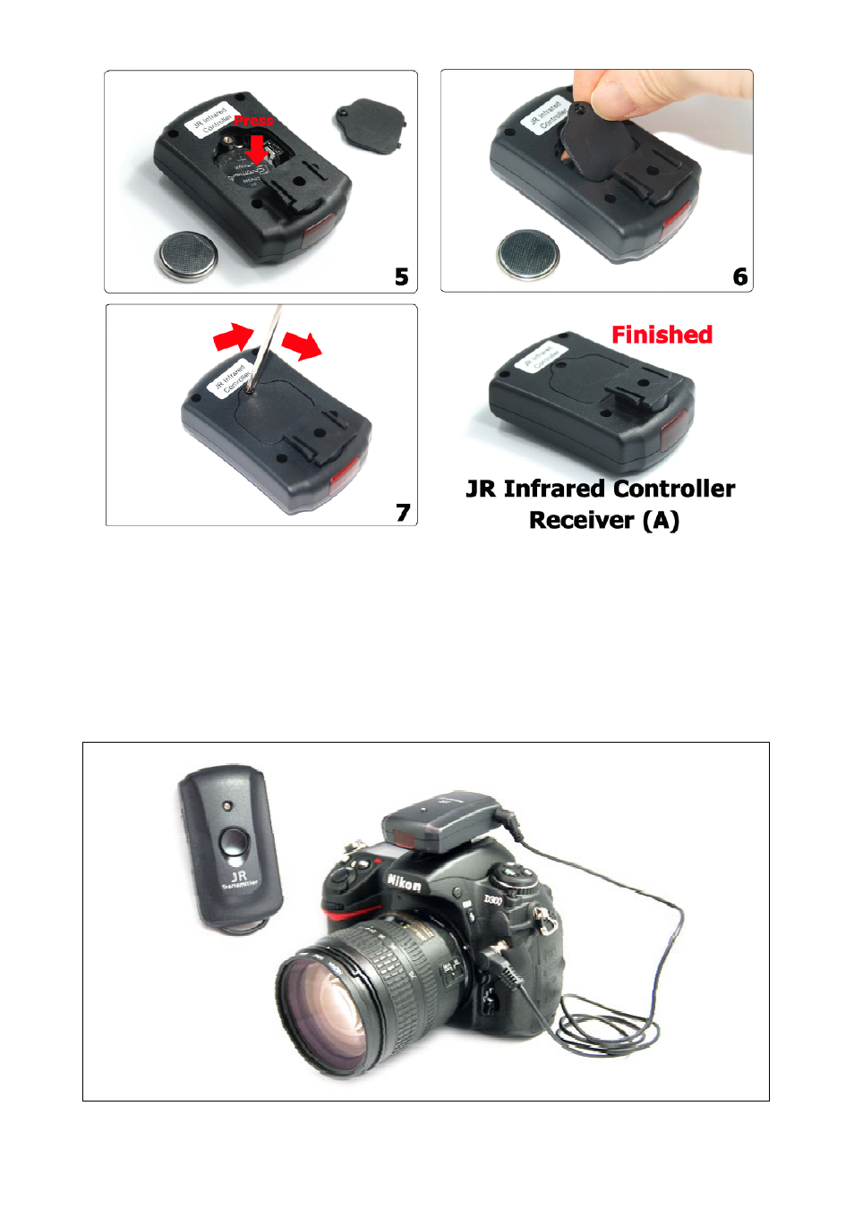 Wireless shutter setup | JJC JR Series User Manual | Page 4 / 10