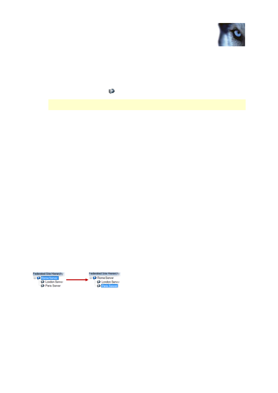 Refresh site hierarchy, Connect to another site in hierarchy, Detach a site from the hierarchy | Milestone XProtect Advanced VMS 2014 User Manual | Page 242 / 297
