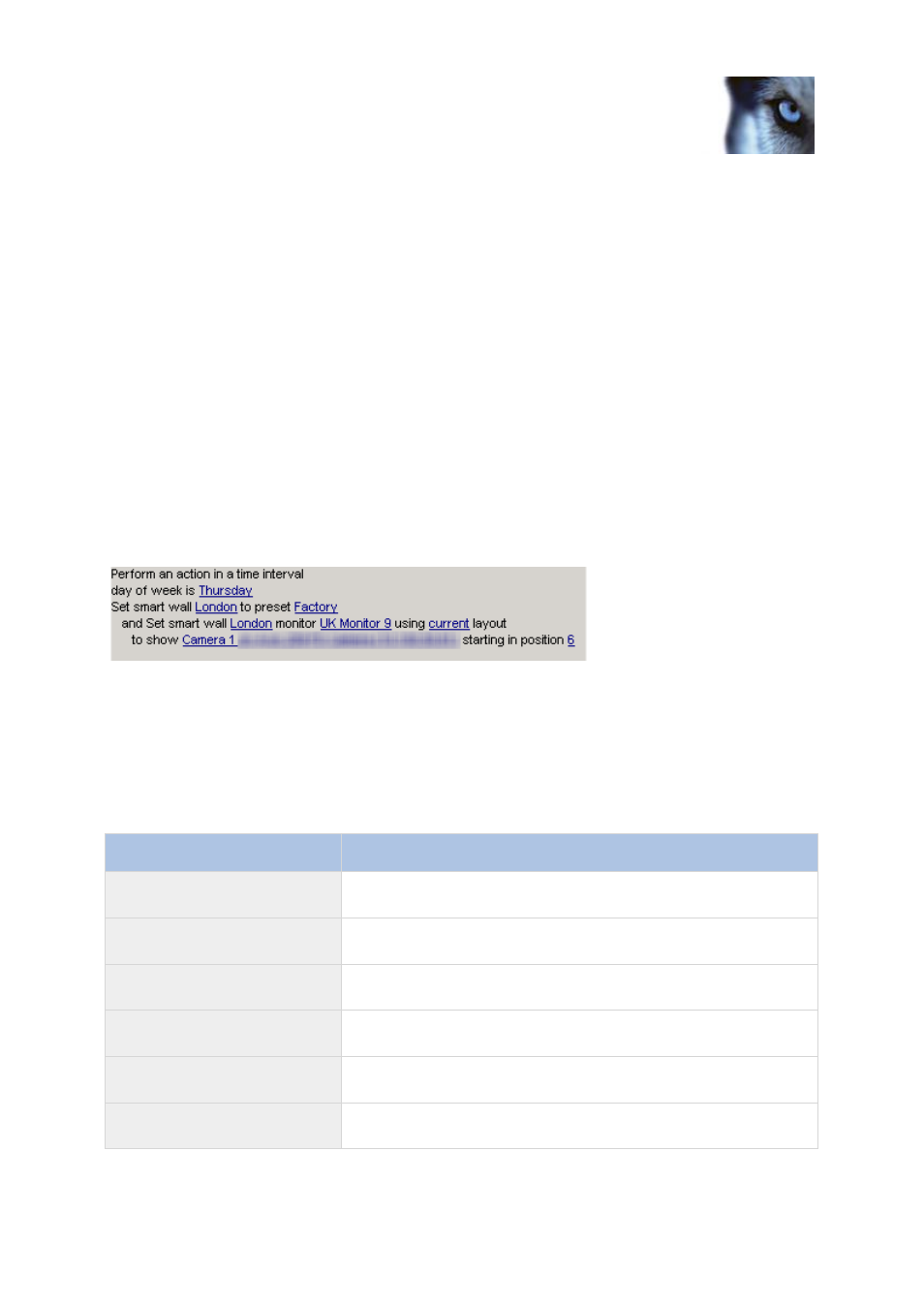 Manage roles with smart walls, About using rules with smart wall presets, Smart wall properties | Info tab (smart wall properties) | Milestone XProtect Advanced VMS 2014 User Manual | Page 251 / 297