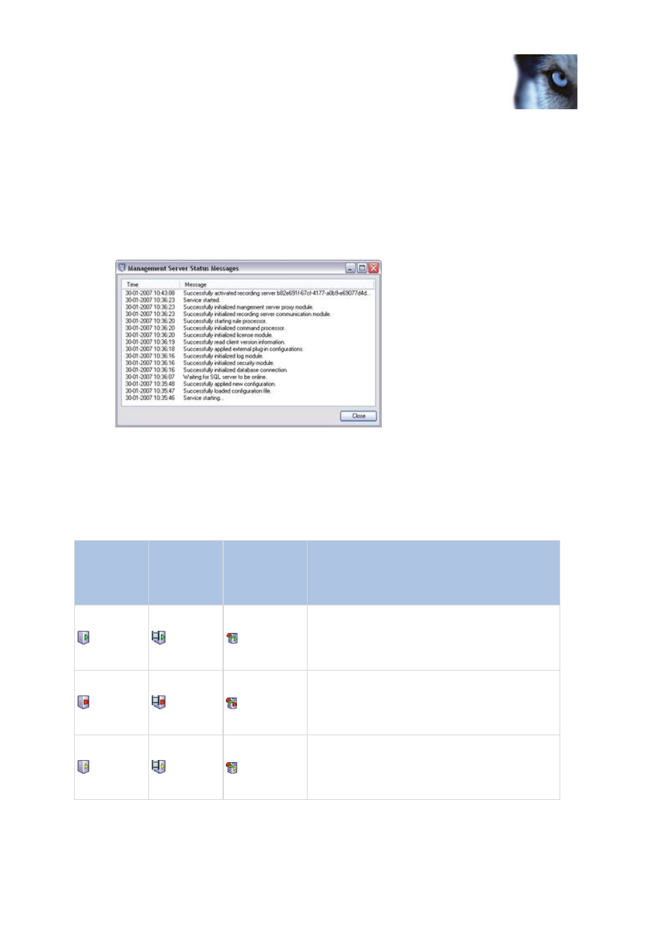 View status messages | Milestone XProtect Advanced VMS 2014 User Manual | Page 281 / 297