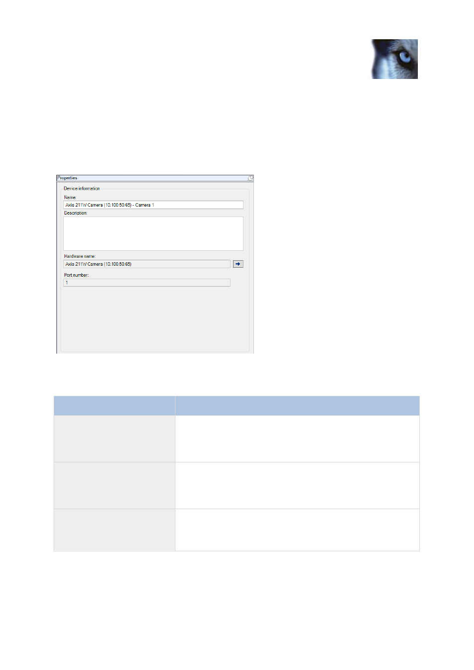 Info tab (devices), About the info tab, Info tab properties | Milestone XProtect Advanced VMS 2014 User Manual | Page 95 / 297