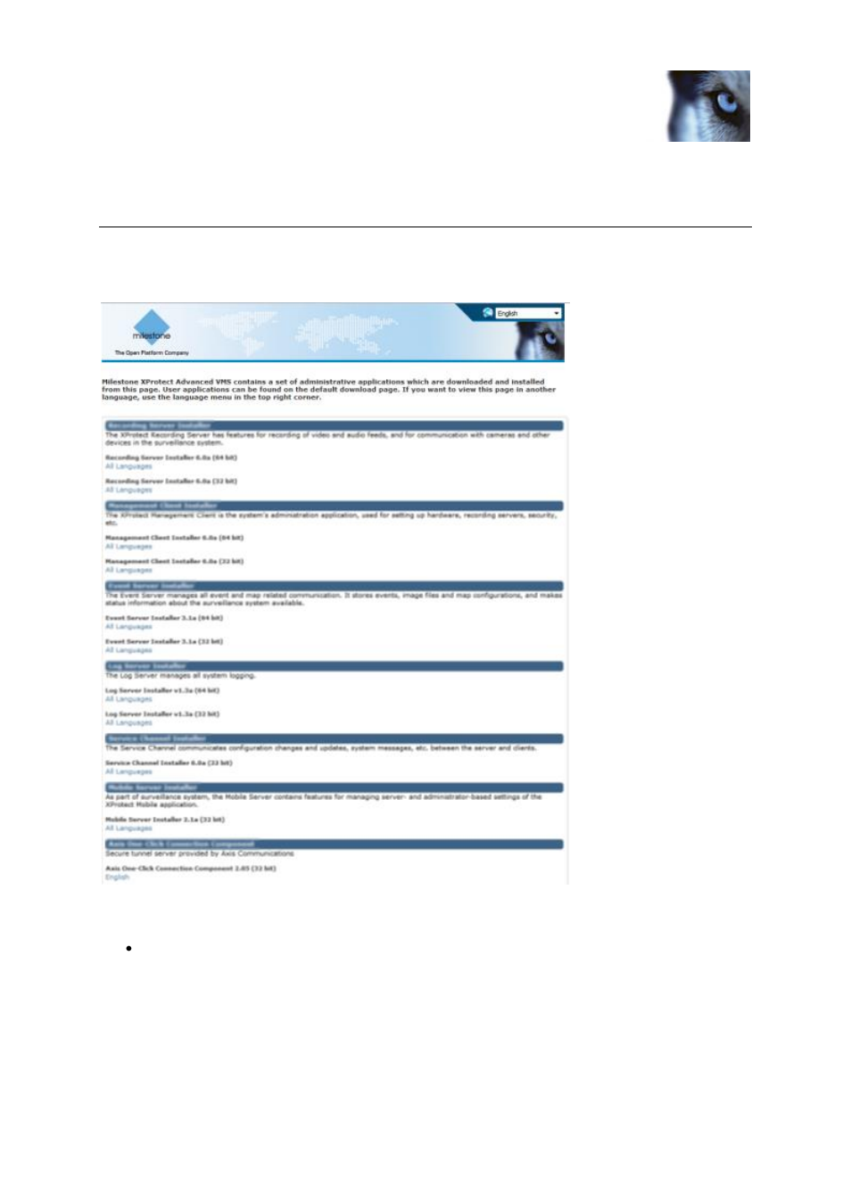Download manager/download web page | Milestone XProtect Advanced VMS 2014 User Manual | Page 23 / 37