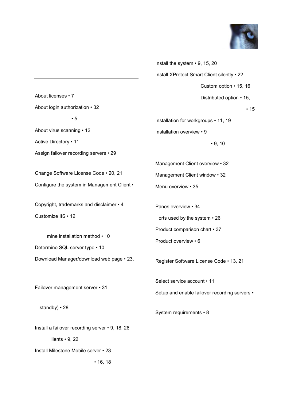 Index | Milestone XProtect Advanced VMS 2014 User Manual | Page 36 / 37