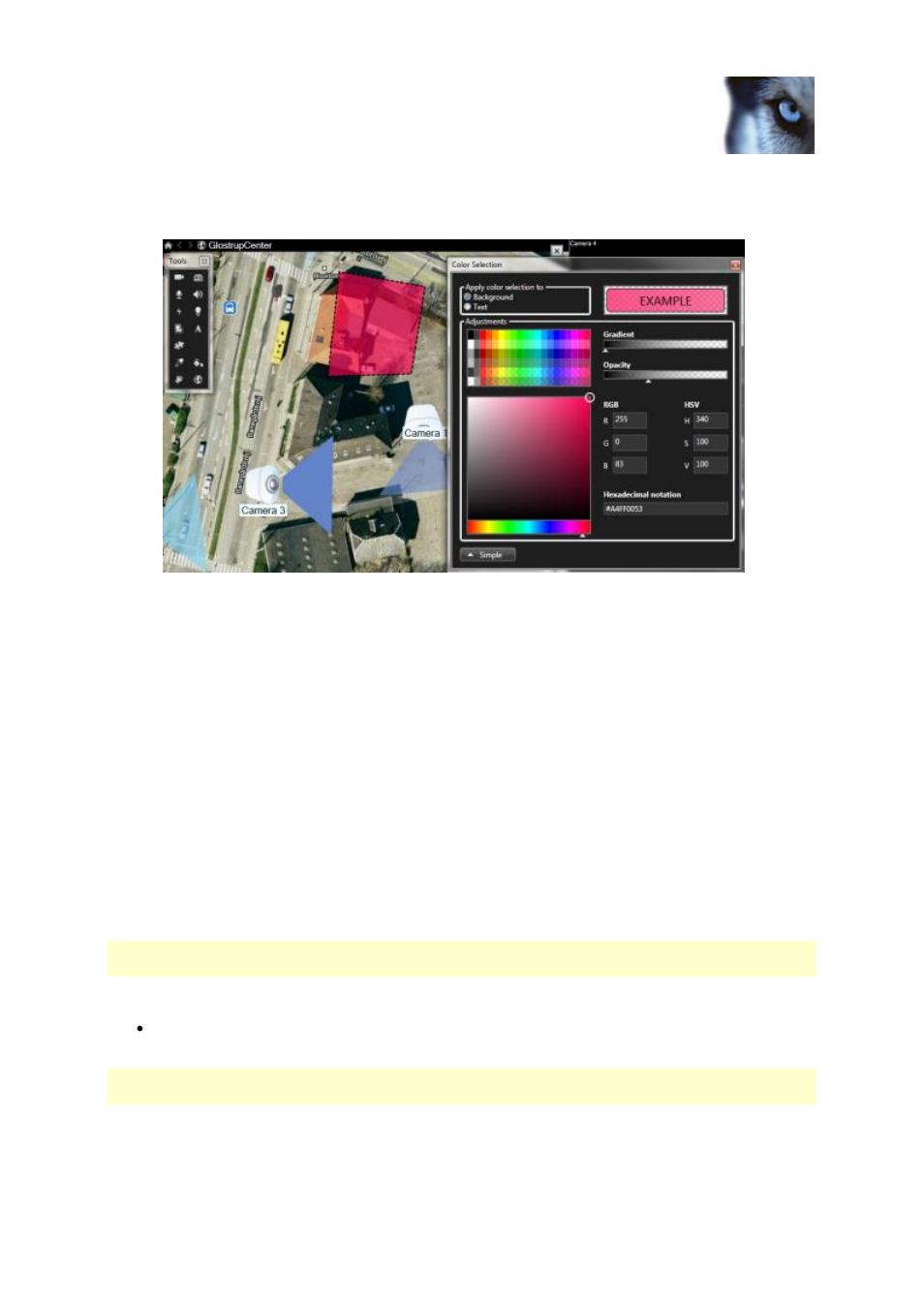 Edit and rotate labels on a map | Milestone XProtect Smart Client 2013 User Manual | Page 79 / 181