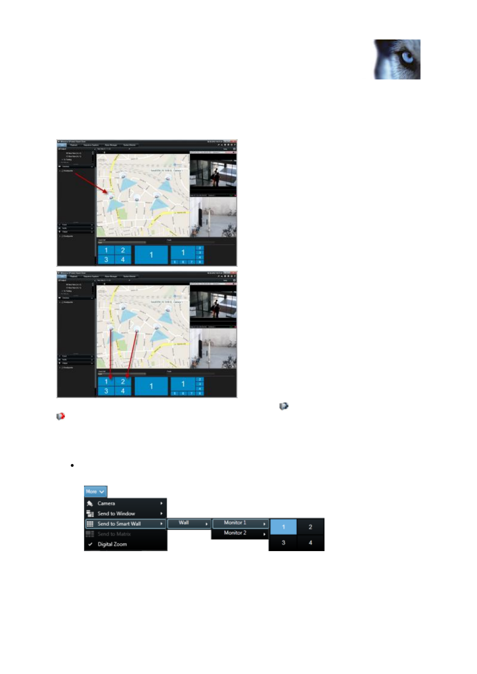 Send video from a view to a smart wall | Milestone XProtect Smart Client 2013 User Manual | Page 87 / 181