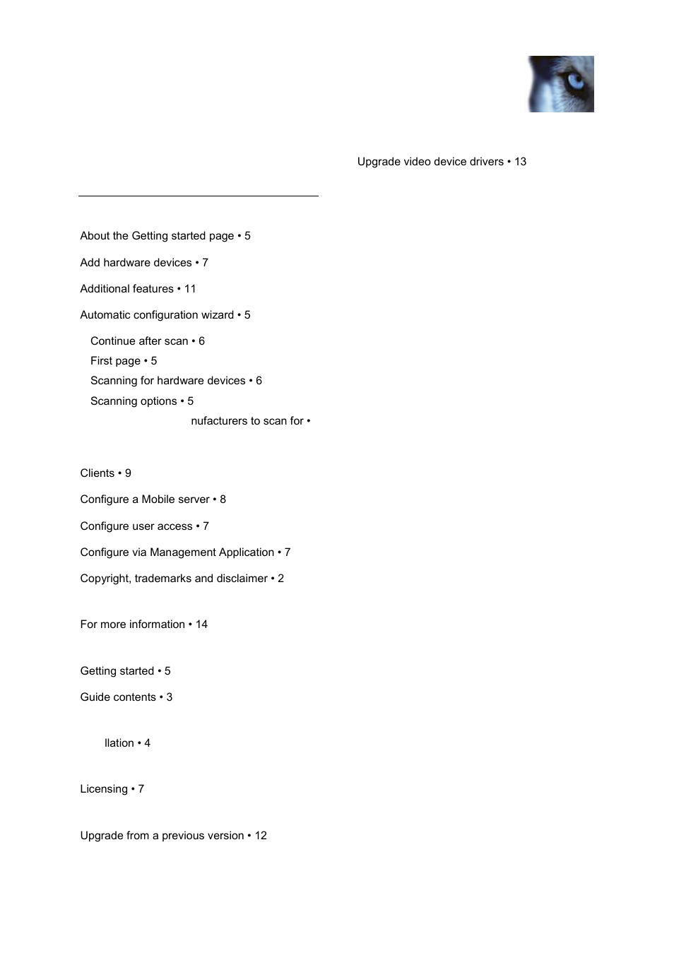 Index | Milestone XProtect Go 2014 User Manual | Page 15 / 16