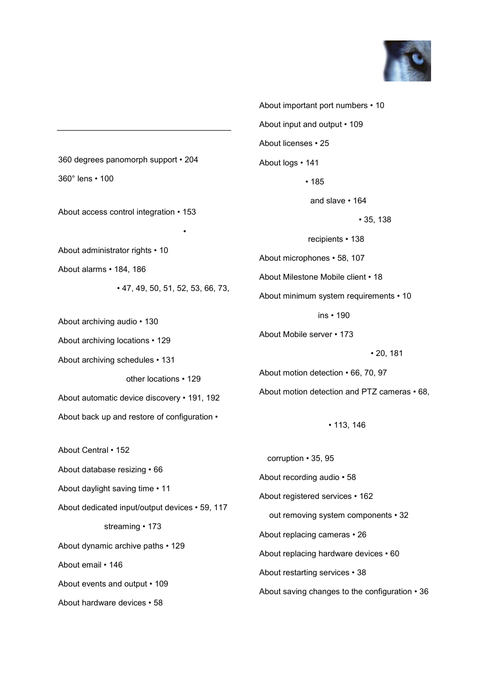 Index | Milestone XProtect Professional 2014 User Manual | Page 209 / 218