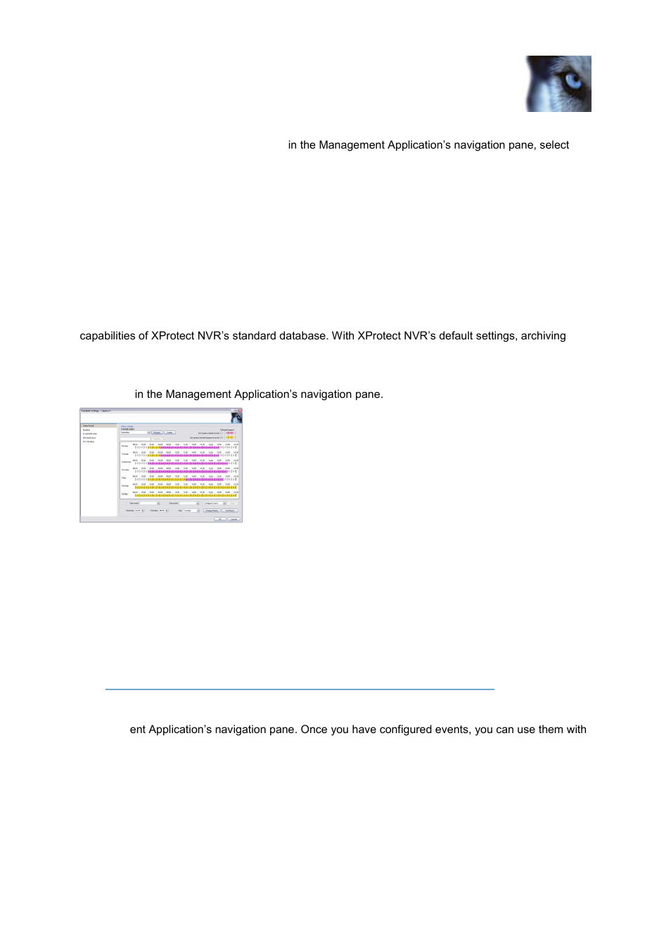 Configure scheduling & archiving, Configure events & output | Milestone XProtect NVR User Manual | Page 11 / 15