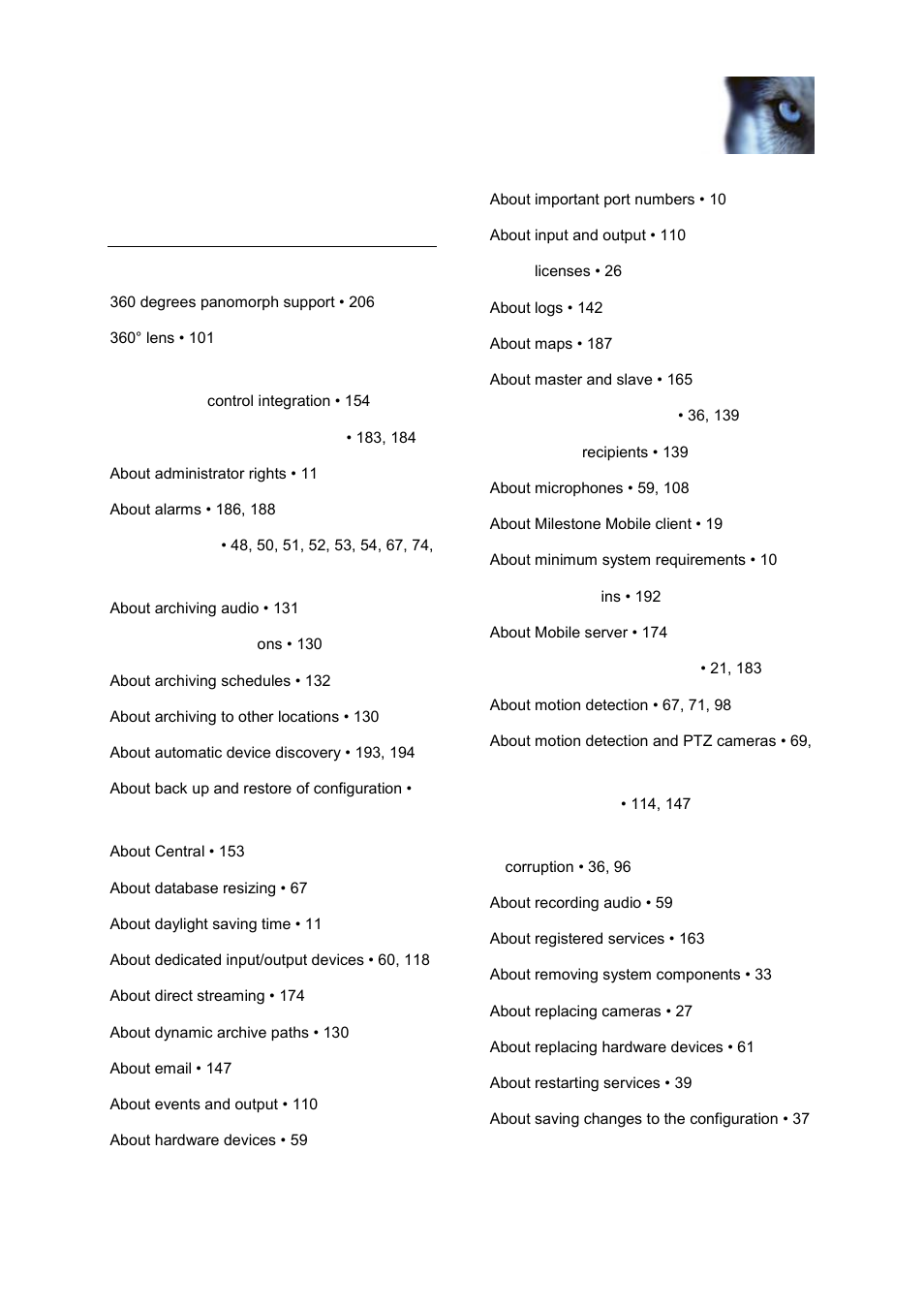Index | Milestone XProtect Go 2014 User Manual | Page 211 / 220