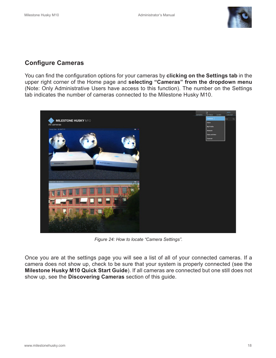 Configure cameras | Milestone M10 User Manual | Page 19 / 38