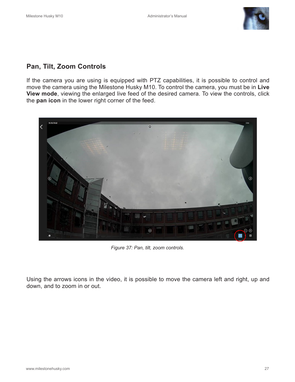 Pan, tilt, zoom controls | Milestone M10 User Manual | Page 28 / 38