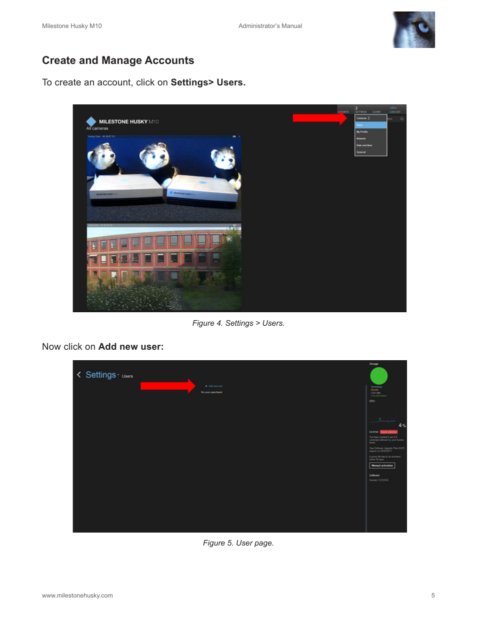 Create and manage accounts | Milestone M10 User Manual | Page 6 / 38