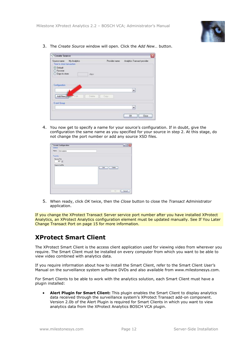 Xprotect smart client | Milestone Analytics 2.2 BOSCH VCA User Manual | Page 12 / 38