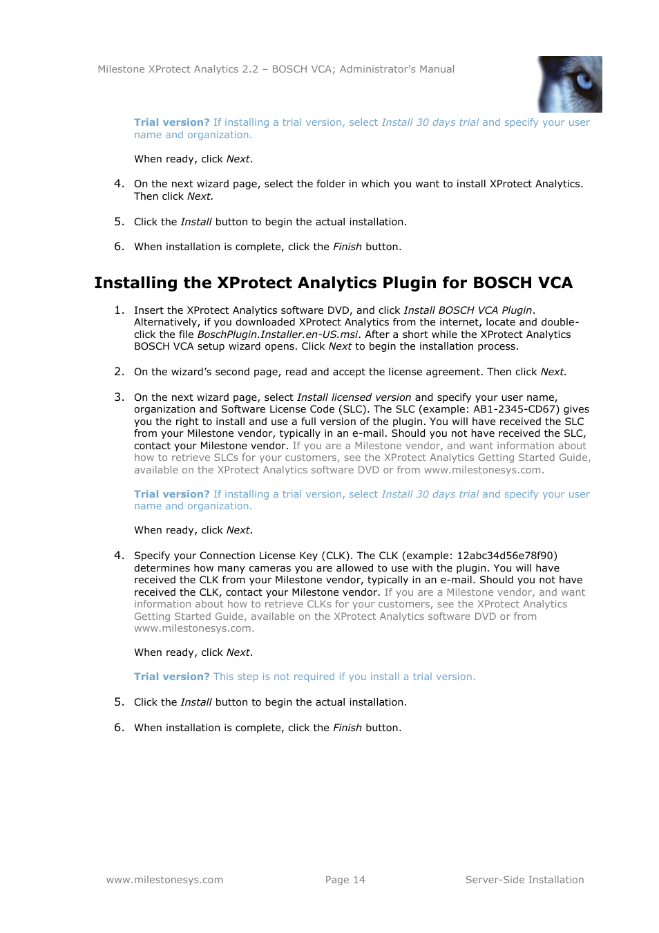 Milestone Analytics 2.2 BOSCH VCA User Manual | Page 14 / 38