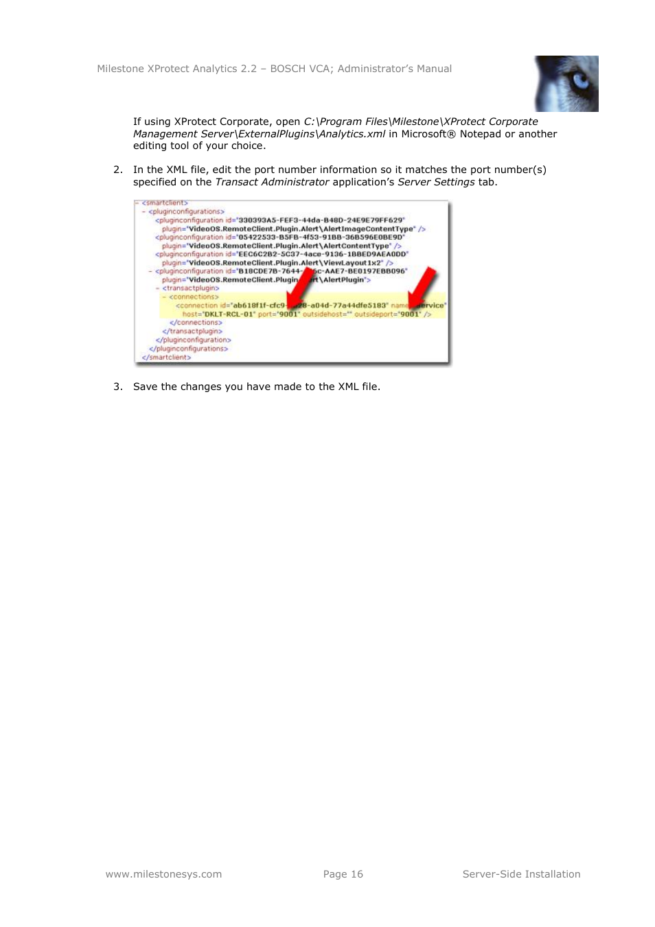 Milestone Analytics 2.2 BOSCH VCA User Manual | Page 16 / 38