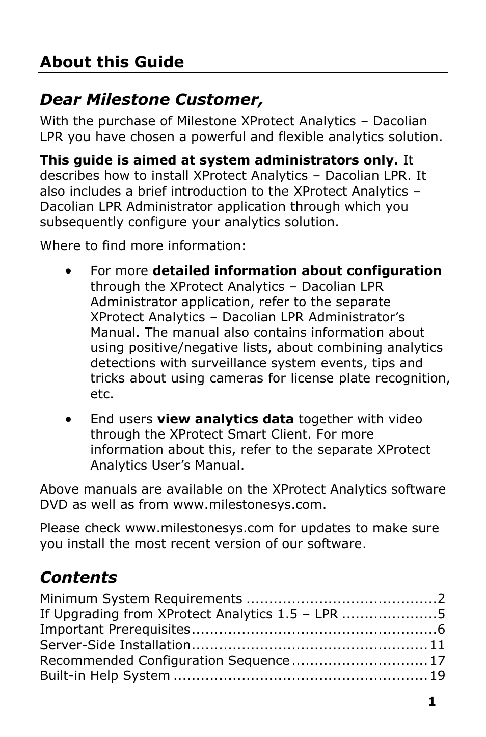 Milestone Analytics 2.2 Dacolian LPR User Manual | Page 2 / 20