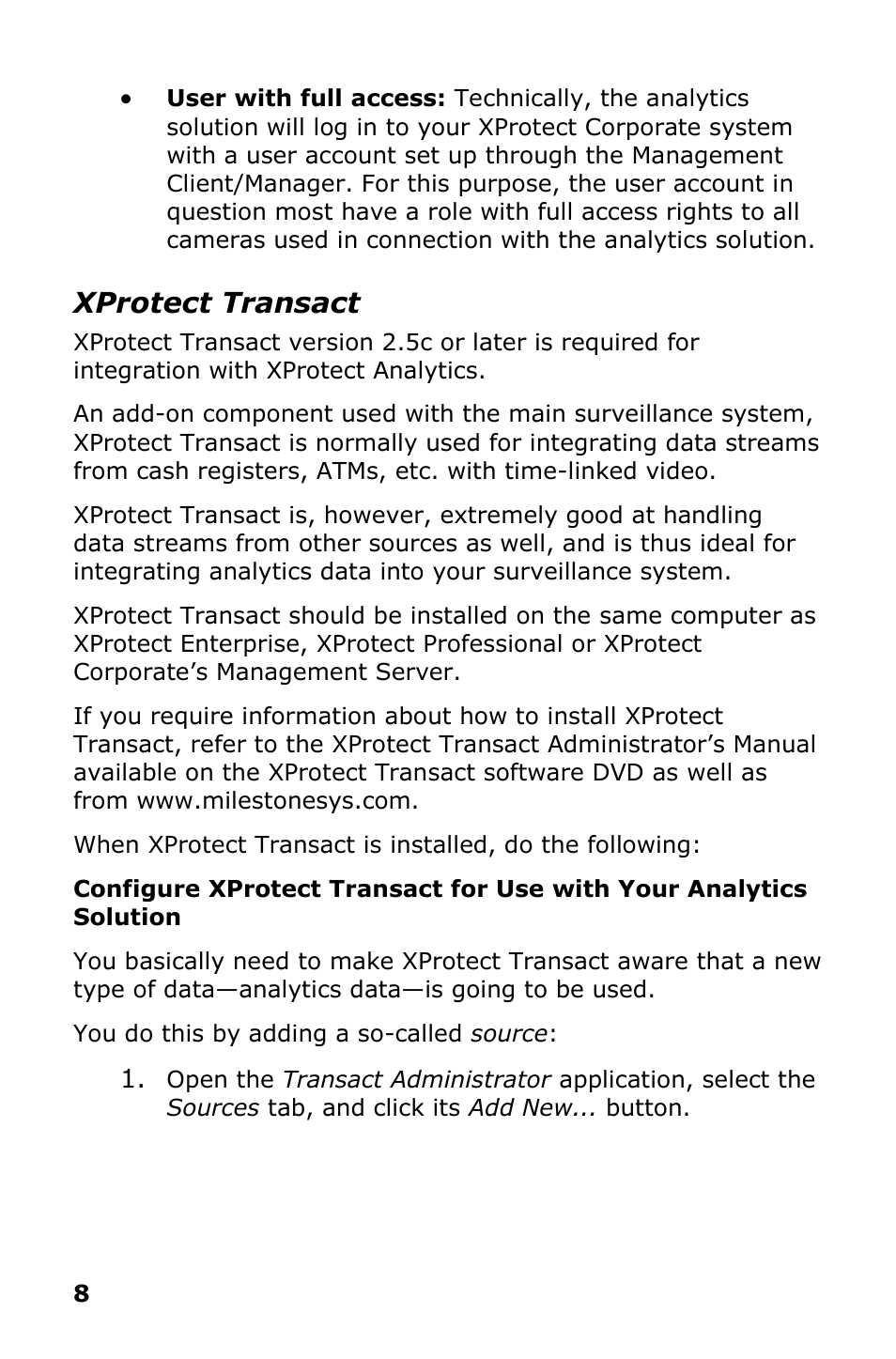 Xprotect transact | Milestone Analytics 2.2 Dacolian LPR User Manual | Page 9 / 20