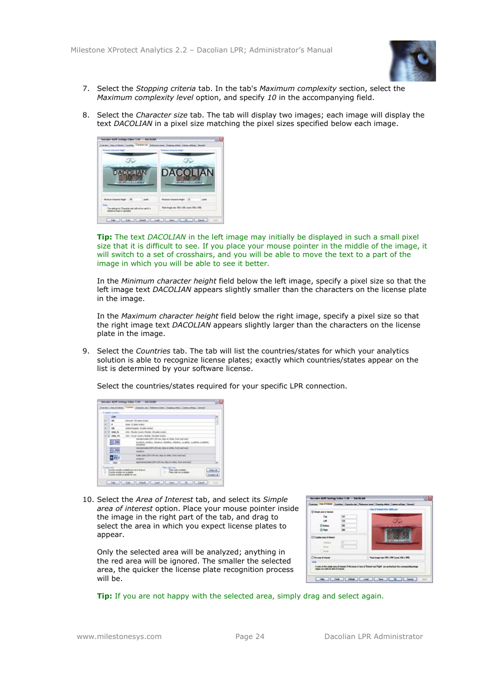 Milestone Analytics 2.2 Dacolian LPR User Manual | Page 24 / 49