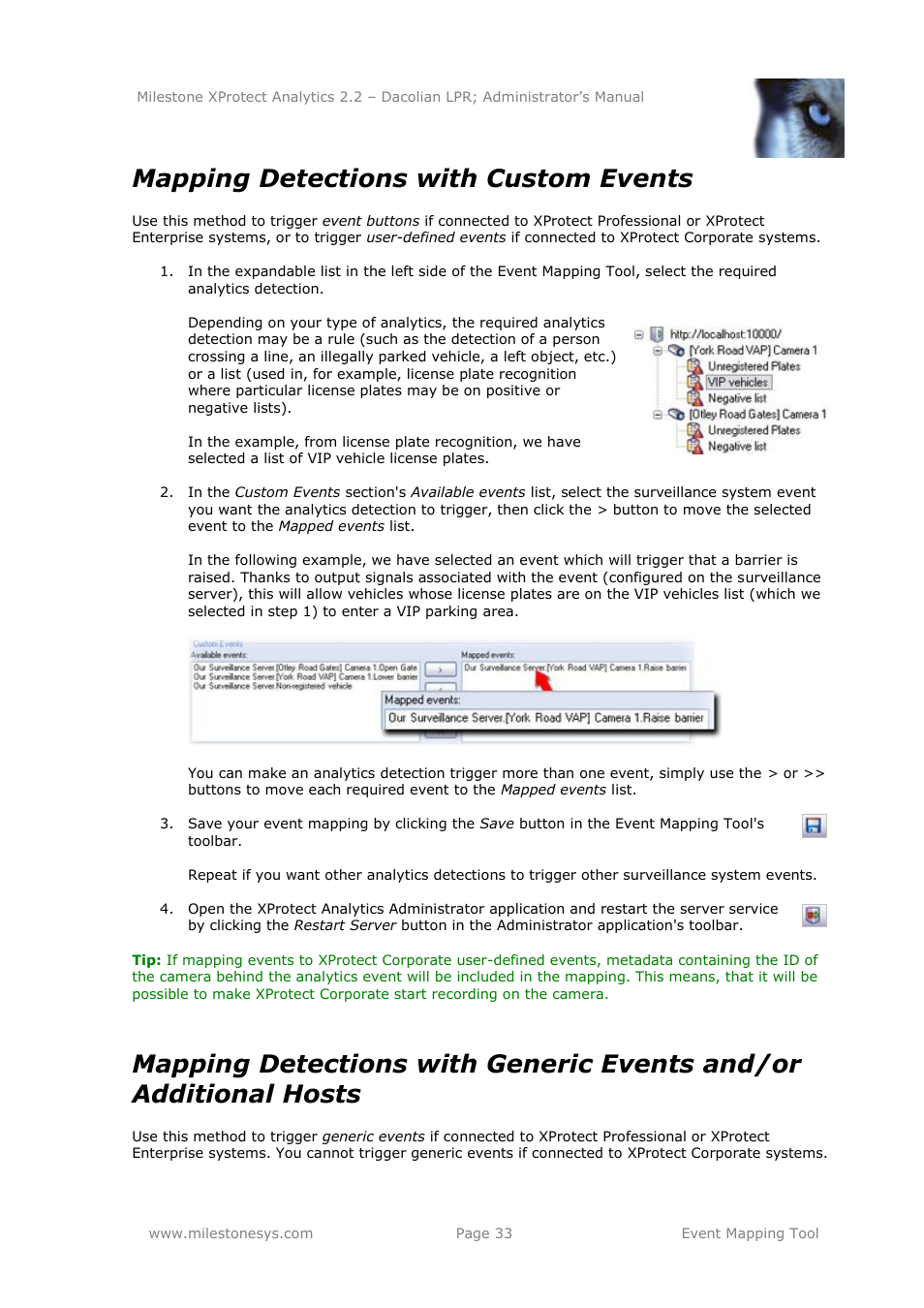 Mapping detections with custom events | Milestone Analytics 2.2 Dacolian LPR User Manual | Page 33 / 49