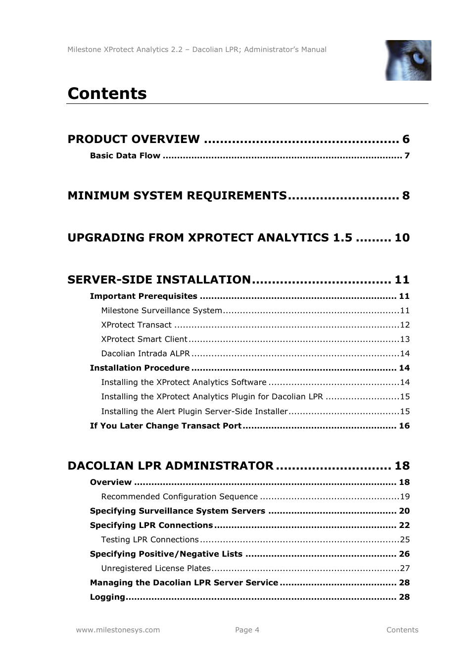 Milestone Analytics 2.2 Dacolian LPR User Manual | Page 4 / 49