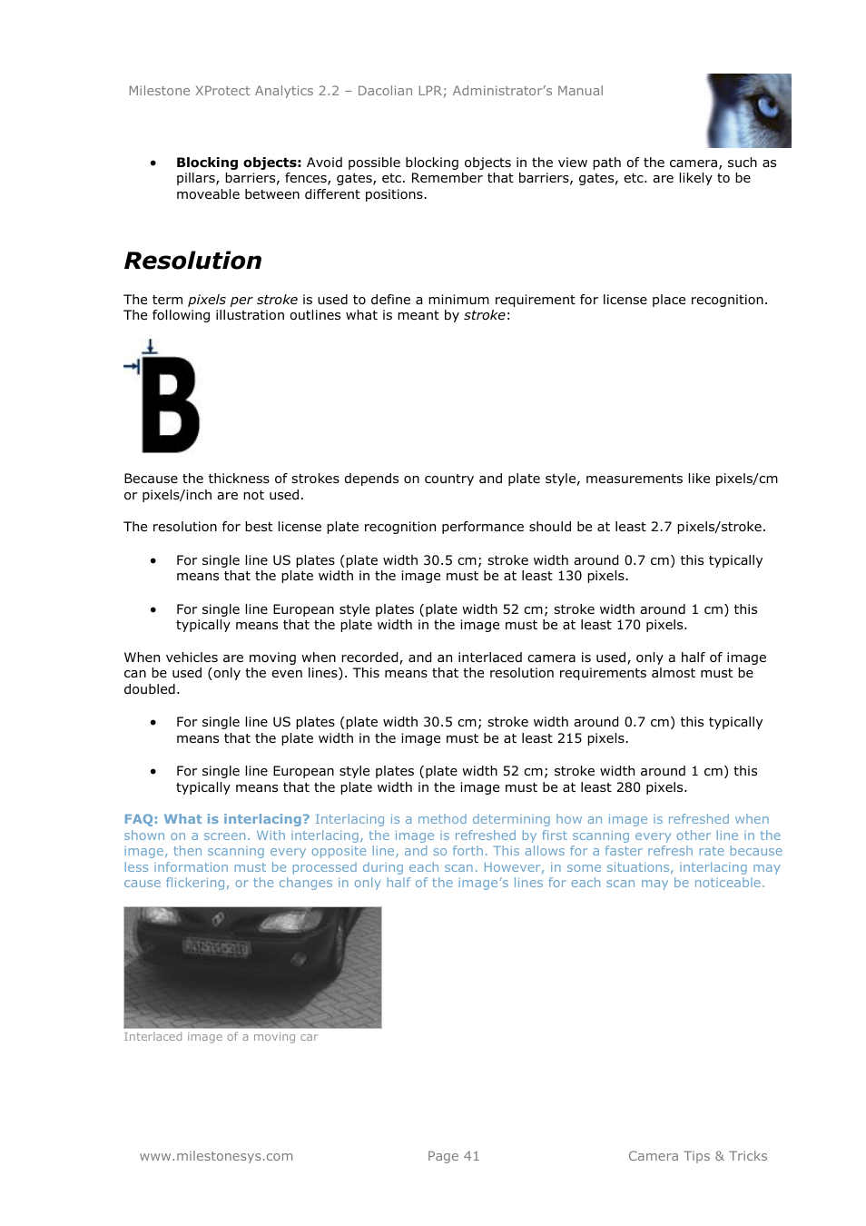 Resolution | Milestone Analytics 2.2 Dacolian LPR User Manual | Page 41 / 49