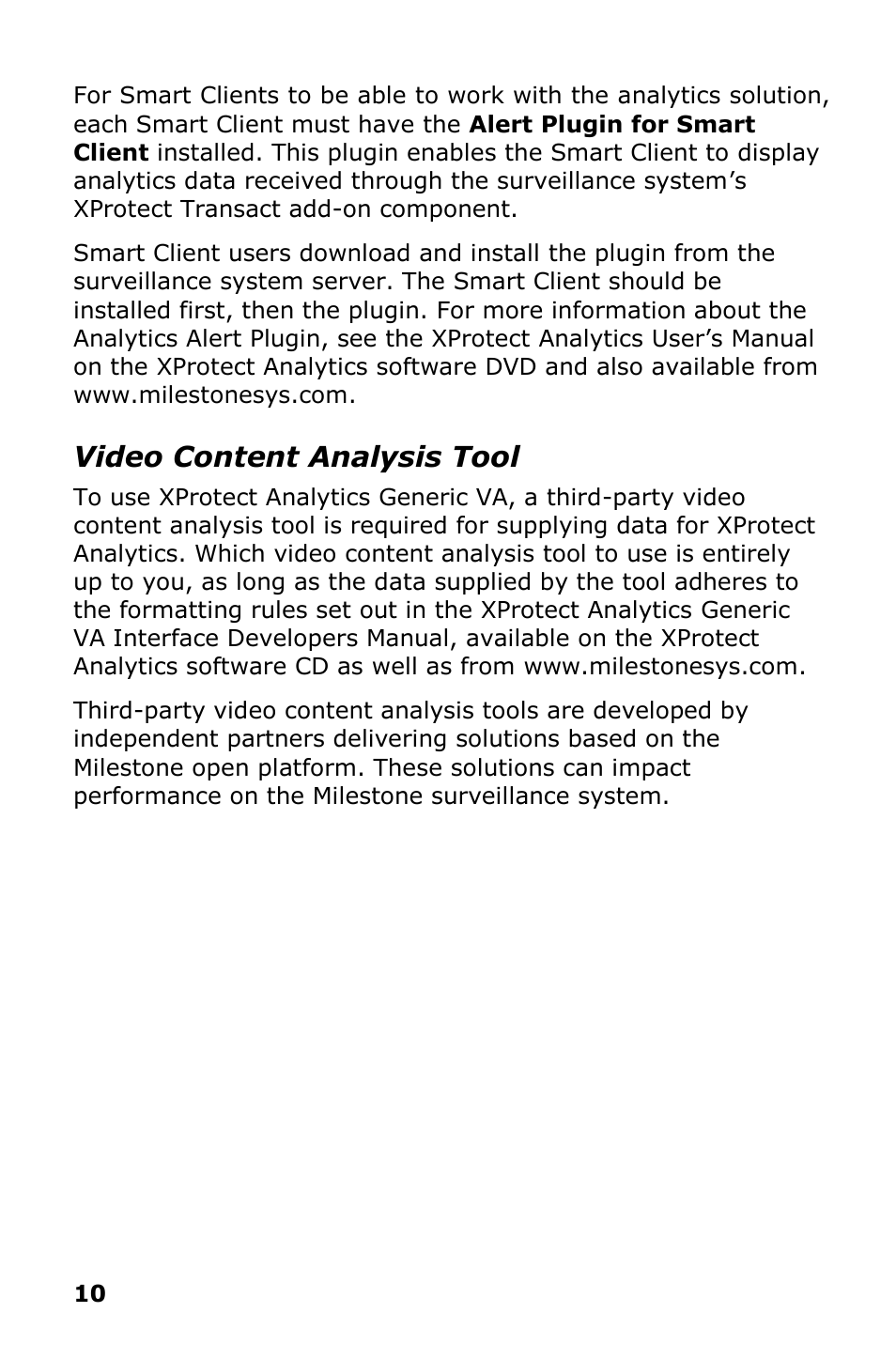 Video content analysis tool | Milestone Analytics 2.2 Generic VA User Manual | Page 11 / 20