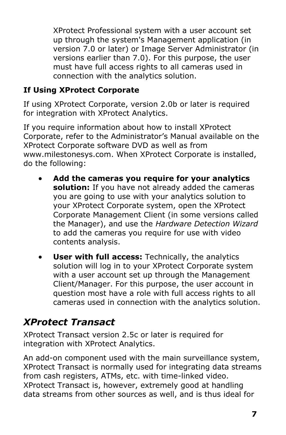 Xprotect transact | Milestone Analytics 2.2 Generic VA User Manual | Page 8 / 20