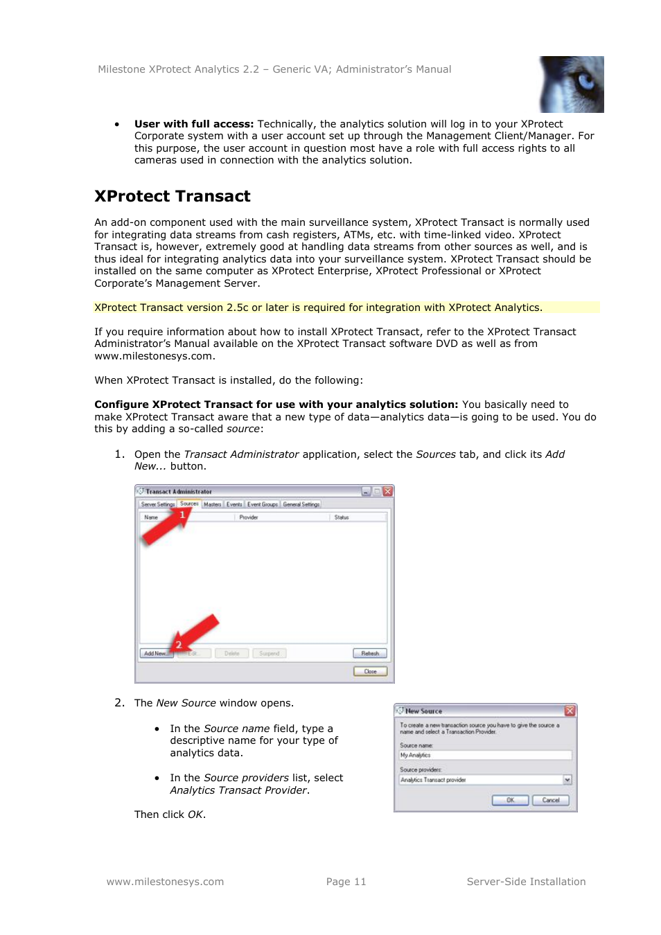 Xprotect transact | Milestone Analytics 2.2 Generic VA User Manual | Page 11 / 38
