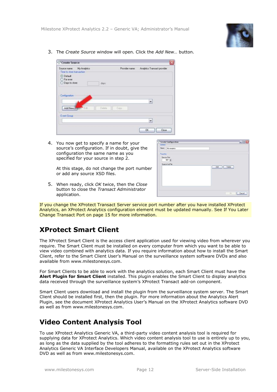 Xprotect smart client, Video content analysis tool | Milestone Analytics 2.2 Generic VA User Manual | Page 12 / 38