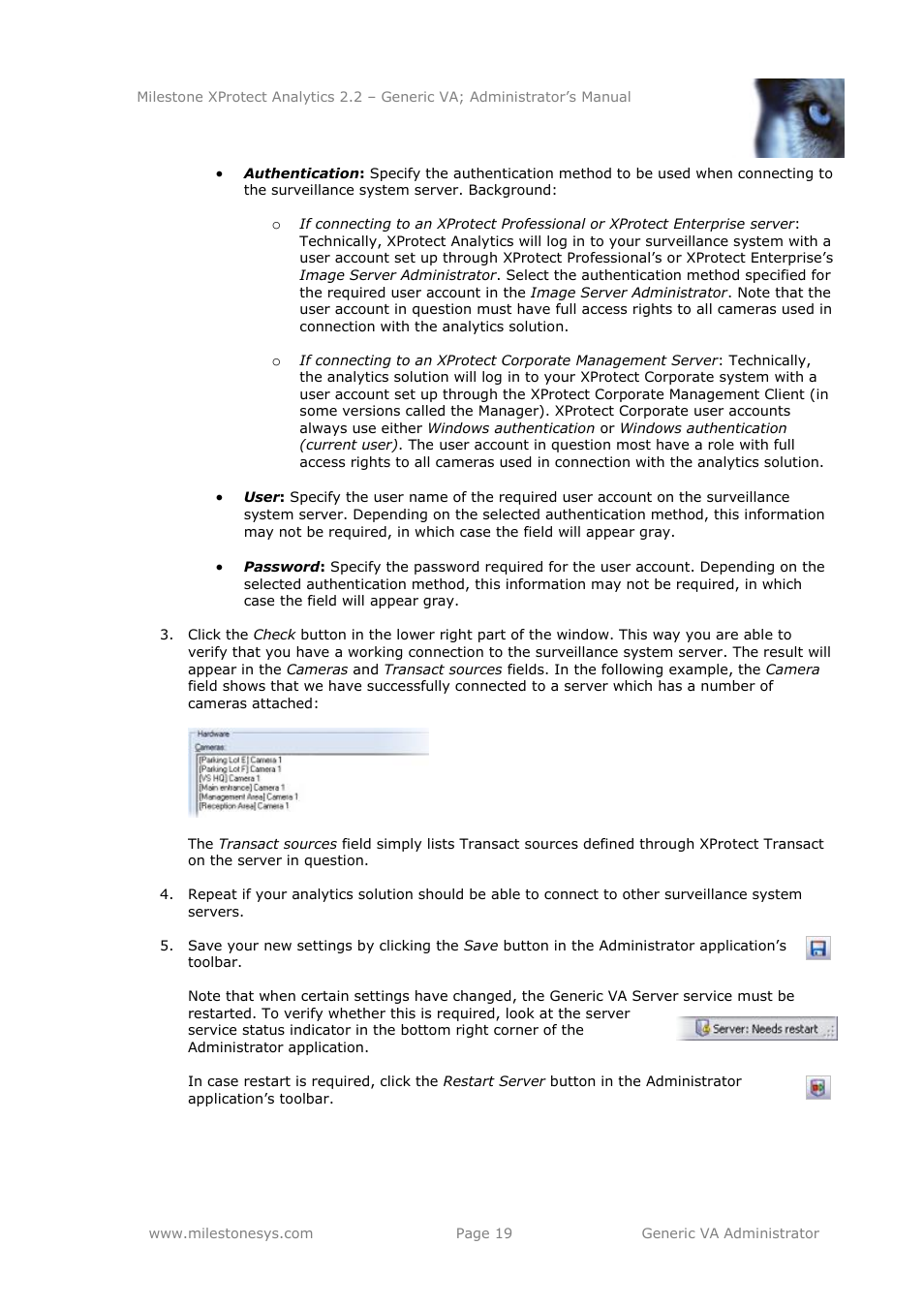 Milestone Analytics 2.2 Generic VA User Manual | Page 19 / 38
