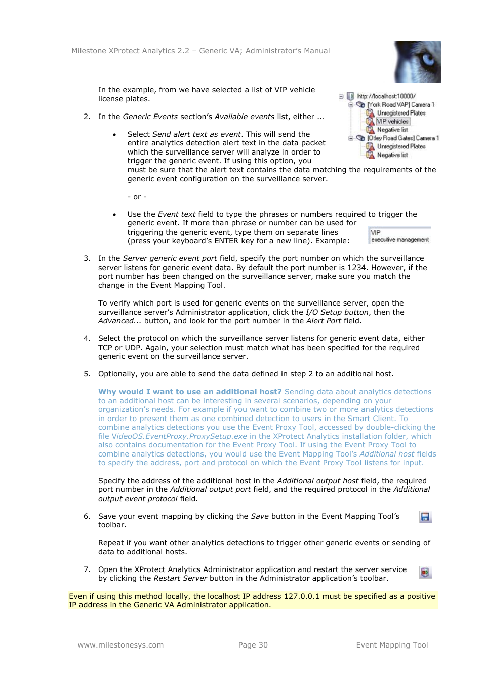 Milestone Analytics 2.2 Generic VA User Manual | Page 30 / 38