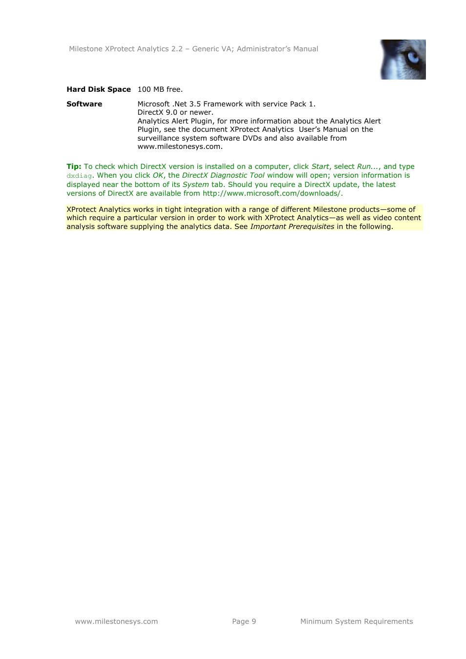 Milestone Analytics 2.2 Generic VA User Manual | Page 9 / 38