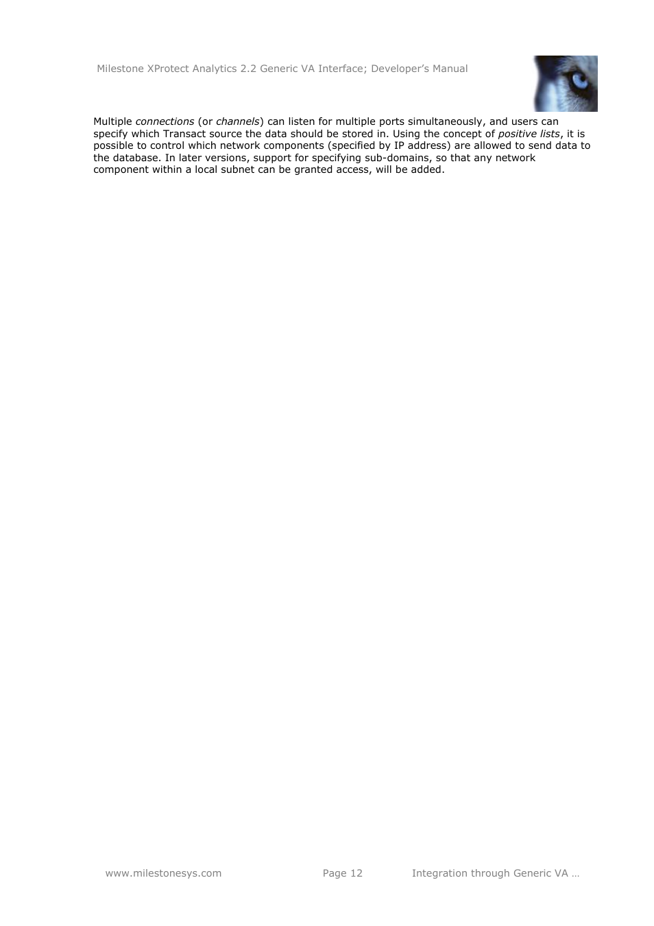 Milestone Analytics 2.2 Generic VA Interface User Manual | Page 12 / 16