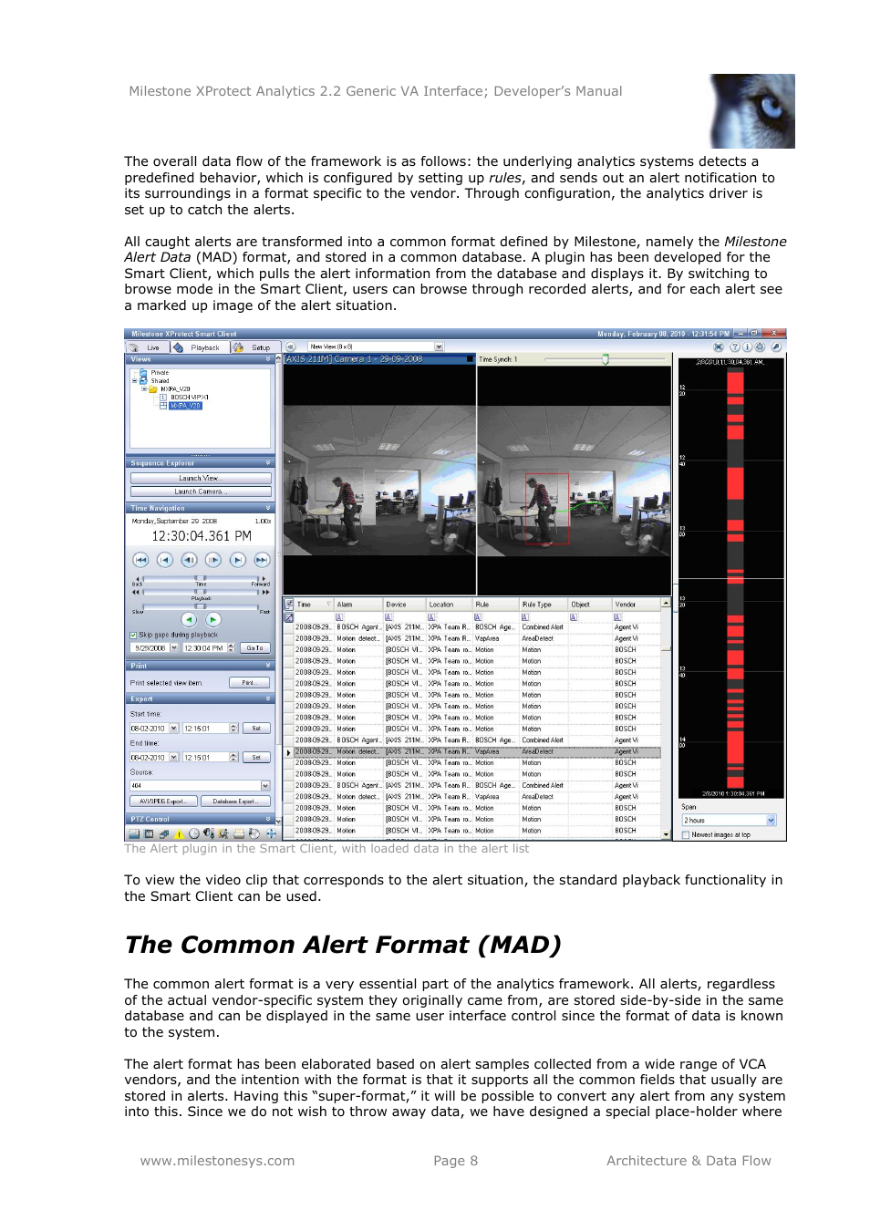 The common alert format (mad) | Milestone Analytics 2.2 Generic VA Interface User Manual | Page 8 / 16