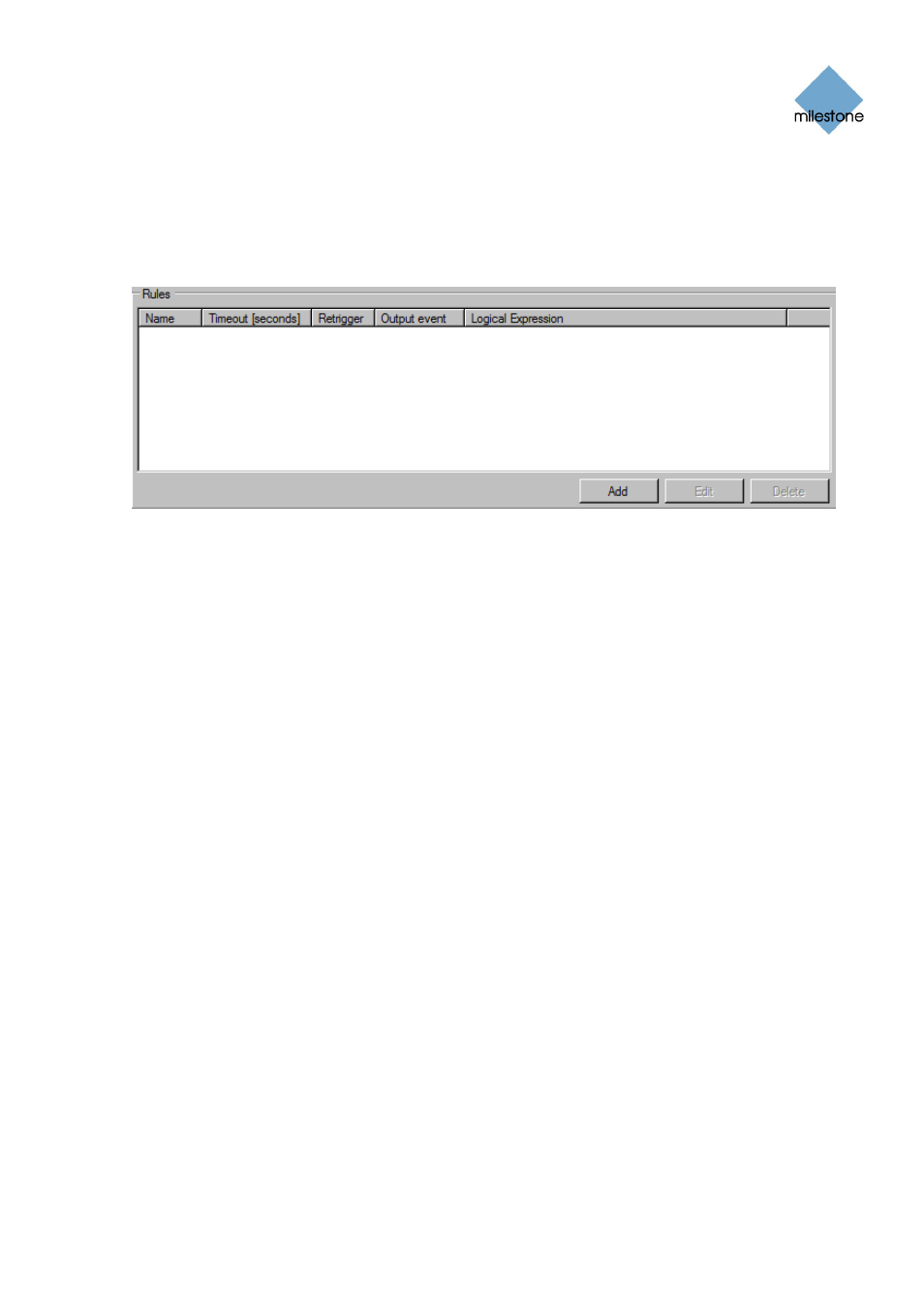 Deleting a state, Rules, Adding a rule | See rules, 12 for more informati | Milestone Event Proxy User Manual | Page 12 / 17
